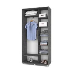 РОЛАНД Шкаф-купе с зеркалом Камень темный (450*1100) Р412 в Тавде - tavda.mebel24.online | фото 3