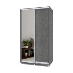 РОЛАНД Шкаф-купе с зеркалом Камень темный (450*1200) Р422 в Тавде - tavda.mebel24.online | фото