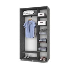 РОЛАНД Шкаф-купе с зеркалом Камень темный (450*1200) Р422 в Тавде - tavda.mebel24.online | фото 2