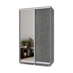 РОЛАНД Шкаф-купе с зеркалом Камень темный (450*1300) Р432 в Тавде - tavda.mebel24.online | фото 2