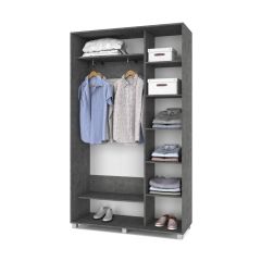 РОЛАНД Шкаф-купе с зеркалом Камень темный (450*1300) Р432 в Тавде - tavda.mebel24.online | фото 3