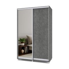 РОЛАНД Шкаф-купе с зеркалом Камень темный (450*1400) Р442 в Тавде - tavda.mebel24.online | фото 2