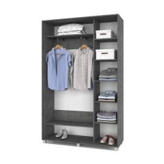 РОЛАНД Шкаф-купе с зеркалом Камень темный (450*1400) Р442 в Тавде - tavda.mebel24.online | фото 3