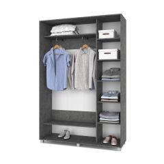 РОЛАНД Шкаф-купе с зеркалом Камень темный (450*1500) Р452 в Тавде - tavda.mebel24.online | фото 3