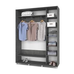 РОЛАНД Шкаф-купе с зеркалом Камень темный (450*1700) Р472 в Тавде - tavda.mebel24.online | фото 2