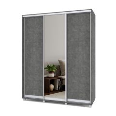 РОЛАНД Шкаф-купе с зеркалом Камень темный (600*1800) Р682 в Тавде - tavda.mebel24.online | фото