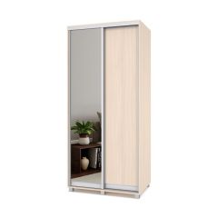 РОЛАНД Шкаф-купе с зеркалом Млечный дуб (450*1000) Р402 в Тавде - tavda.mebel24.online | фото 2