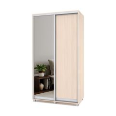 РОЛАНД Шкаф-купе с зеркалом Млечный дуб (450*1200) Р422 в Тавде - tavda.mebel24.online | фото
