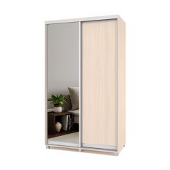 РОЛАНД Шкаф-купе с зеркалом Млечный дуб (450*1300) Р432 в Тавде - tavda.mebel24.online | фото 2