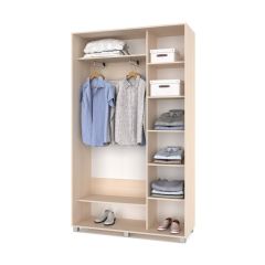 РОЛАНД Шкаф-купе с зеркалом Млечный дуб (450*1300) Р432 в Тавде - tavda.mebel24.online | фото 3