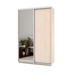 РОЛАНД Шкаф-купе с зеркалом Млечный дуб (450*1400) Р442 в Тавде - tavda.mebel24.online | фото 2