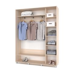 РОЛАНД Шкаф-купе с зеркалом Млечный дуб (450*1700) Р472 в Тавде - tavda.mebel24.online | фото 2