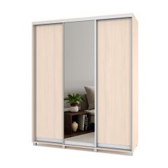 РОЛАНД Шкаф-купе с зеркалом Млечный дуб (450*1800) Р482 в Тавде - tavda.mebel24.online | фото