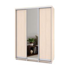 РОЛАНД Шкаф-купе с зеркалом Млечный дуб (600*1700)  Р672 в Тавде - tavda.mebel24.online | фото
