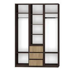 Шкаф распашной Флоренция (Венге/Дуб Крафт Золотой) в Тавде - tavda.mebel24.online | фото 2