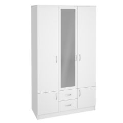 Шкаф Ронда ШК-3 с зеркалом (Белый) в Тавде - tavda.mebel24.online | фото