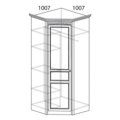 Шкаф угловой №183 "Лючия" Фасад зеркало (Угол 1007*1007) Дуб оксфорд серый в Тавде - tavda.mebel24.online | фото 2