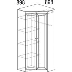 Шкаф угловой №606 Инна (угол 898*898) Денвер темный в Тавде - tavda.mebel24.online | фото 3
