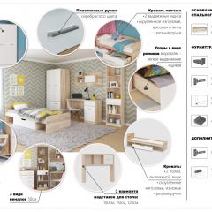 Система Стелс Стол письменный 100 2ящ Дуб сонома/Белый в Тавде - tavda.mebel24.online | фото 3