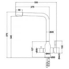 Смеситель д/кухни MELANA-F610304 Stello нерж.сталь, с переключателем на фильтр, однорычажный, сатин в Тавде - tavda.mebel24.online | фото 4