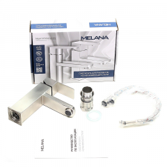 Смеситель д/ум MELANA-F610201 Cubo нерж.сталь, однорычажный, сатин, литой излив в Тавде - tavda.mebel24.online | фото 3