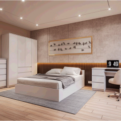 МОРИ Спальный гарнитур (белый) в Тавде - tavda.mebel24.online | фото 17