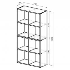 Стеллаж 8 секций (белый) в Тавде - tavda.mebel24.online | фото 2