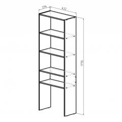 Стеллаж Элемент-1 (дуб сонома) в Тавде - tavda.mebel24.online | фото 2