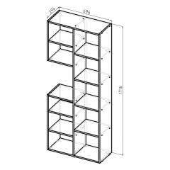 Стеллаж Элемент-2 (дуб сонома) в Тавде - tavda.mebel24.online | фото 5