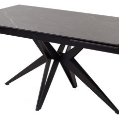 Стол FORIO 160 MATT BLACK MARBLE SOLID CERAMIC / BLACK, ®DISAUR в Тавде - tavda.mebel24.online | фото