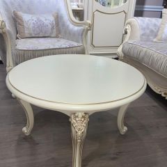 Стол журнальный круглый Мона Лиза (крем) в Тавде - tavda.mebel24.online | фото 2