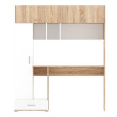 Стол компьютерный ПКС-1 (дуб сонома/белый глянец) в Тавде - tavda.mebel24.online | фото 4