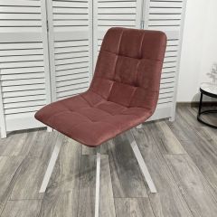 Стул CHILLI-Q SQUARE розовый #15, велюр / белый каркас, 4 шт./1 к, М-City в Тавде - tavda.mebel24.online | фото 4
