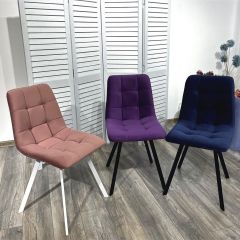 Стул CHILLI-Q SQUARE розовый #15, велюр / белый каркас, 4 шт./1 к, М-City в Тавде - tavda.mebel24.online | фото 5