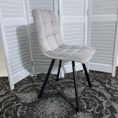 Стул CHILLI SQUARE BLUVEL-03 светло-серый, велюр / черный каркас М-City в Тавде - tavda.mebel24.online | фото 3