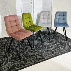 Стул CHILLI SQUARE BLUVEL-03 светло-серый, велюр / черный каркас М-City в Тавде - tavda.mebel24.online | фото 5
