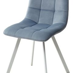 Стул CHILLI SQUARE G108-56 пудровый синий, велюр/ белый каркас М-City в Тавде - tavda.mebel24.online | фото