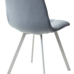 Стул CHILLI SQUARE G108-56 пудровый синий, велюр/ белый каркас М-City в Тавде - tavda.mebel24.online | фото 4