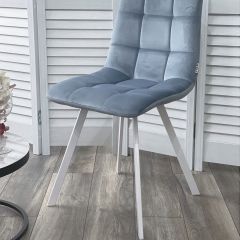 Стул CHILLI SQUARE G108-56 пудровый синий, велюр/ белый каркас М-City в Тавде - tavda.mebel24.online | фото 6