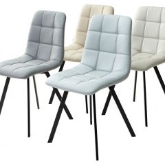 Стул CHILLI SQUARE HK017-03 светло-серый, PU/ черный каркас М-City в Тавде - tavda.mebel24.online | фото 2
