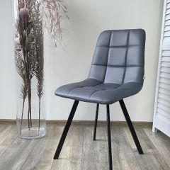 Стул CHILLI SQUARE HK017-09 серо-черничный, PU/ черный каркас М-City в Тавде - tavda.mebel24.online | фото 5