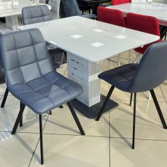 Стул CHILLI SQUARE HK017-09 серо-черничный, PU/ черный каркас М-City в Тавде - tavda.mebel24.online | фото 6