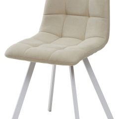 Стул CHILLI SQUARE UF860-01B бежевый, ткань/ белый каркас М-City в Тавде - tavda.mebel24.online | фото