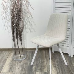Стул ELVIS WZ2042-18 белая галька фактурный велюр / белый каркас М-City в Тавде - tavda.mebel24.online | фото
