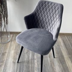 Стул HERMAN 360 град. СЕРЫЙ #27, велюр / черный каркас М-City в Тавде - tavda.mebel24.online | фото