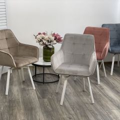 Стул MAVERICK 360 град. поворот. BLUVEL-40 BEIGE/ белый каркас, М-City в Тавде - tavda.mebel24.online | фото 3