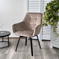 Стул MAVERICK 360 град. поворот. BLUVEL-40 BEIGE/ черный каркас, М-City в Тавде - tavda.mebel24.online | фото 5