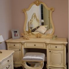 Туалетный стол + Зеркало Мона Лиза (крем) в Тавде - tavda.mebel24.online | фото 6