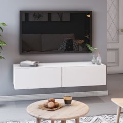 Тумба Подвесная 3 (белый/белый /белый лакобель) в Тавде - tavda.mebel24.online | фото