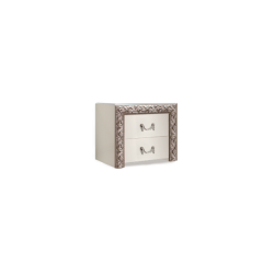 Тумба прикроватная (2 ящика) Тиффани Premium слоновая кость/серебро (ТФТП-2(П) в Тавде - tavda.mebel24.online | фото 1